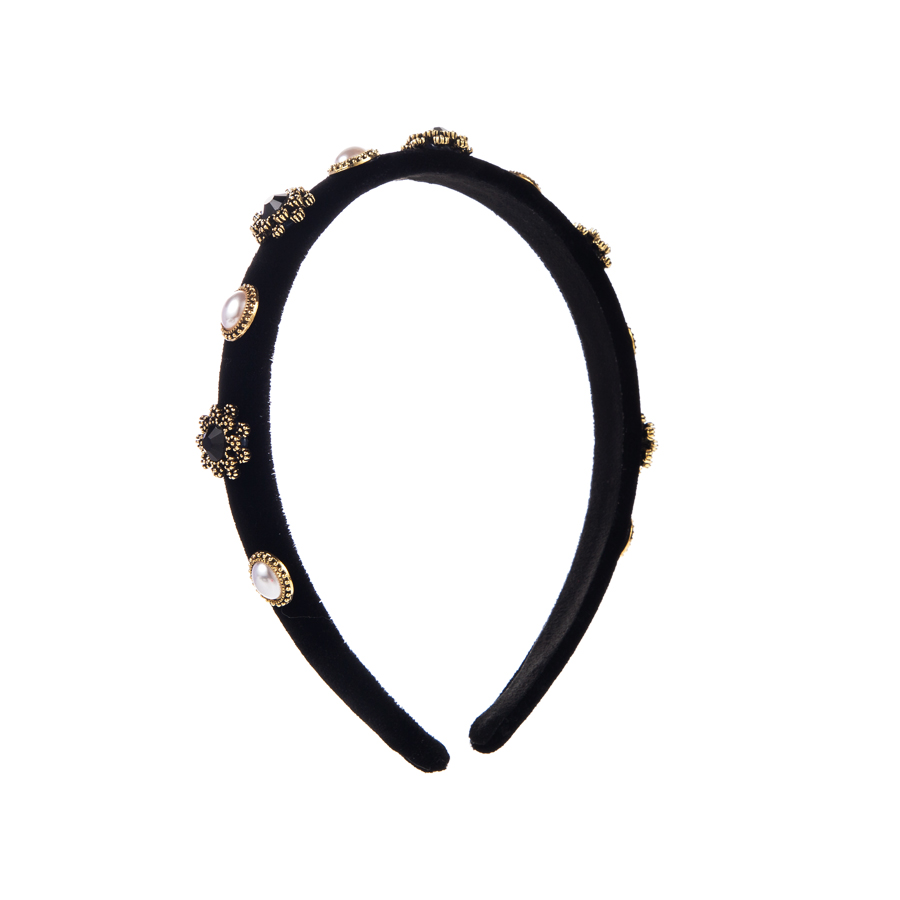 Elegant Luxuriös Blütenblatt Flanell Inlay Künstliche Perlen Strasssteine Haarband display picture 6
