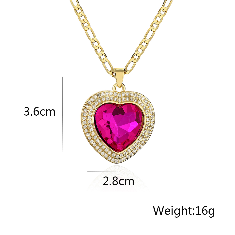 Elegant Glam Heart Shape Copper Plating Inlay Zircon 18k Gold Plated Pendant Necklace display picture 1