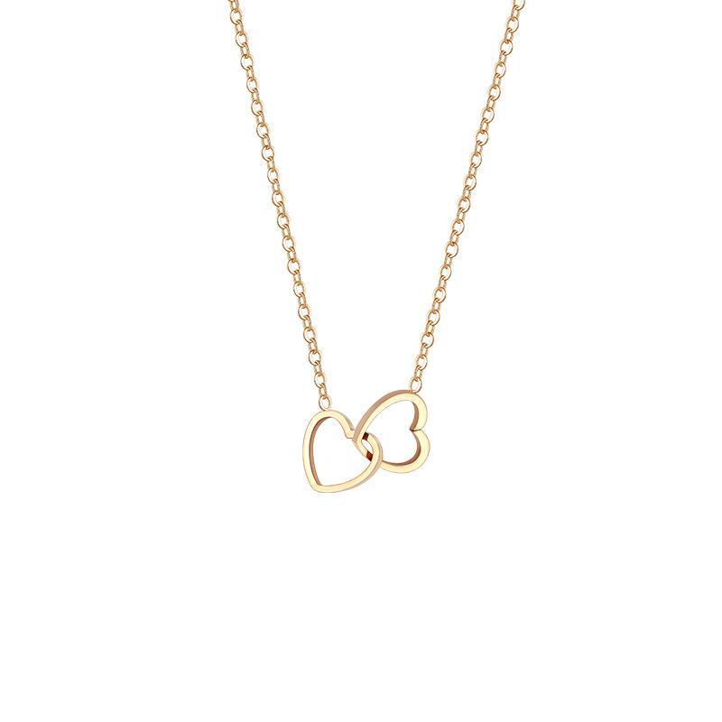 304 Stainless Steel 18K Gold Plated Simple Style Plating Heart Shape Necklace display picture 4