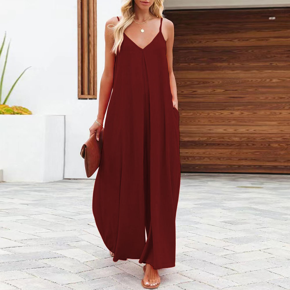Women's Home Casual Solid Color Full Length Jumpsuits display picture 3