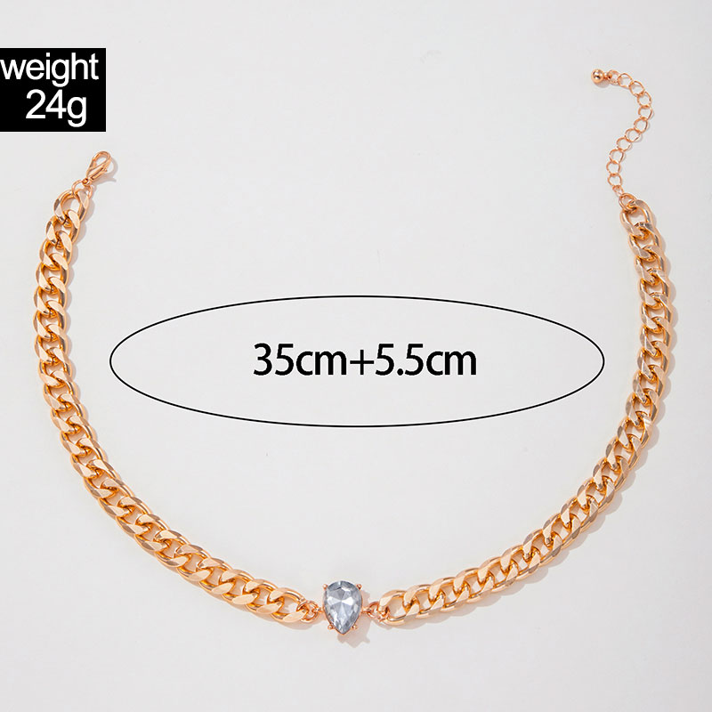 Hip-hop Cool Style Water Droplets Alloy Inlay Artificial Diamond Women's Choker display picture 1