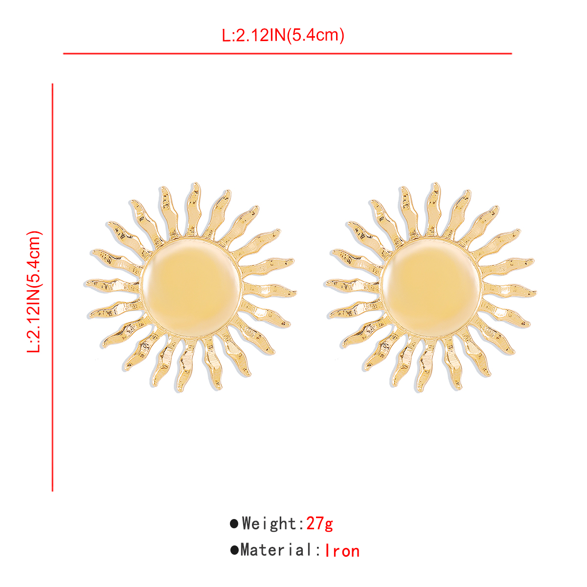 1 Par Elegante Retro Sol Hierro Pendientes display picture 15