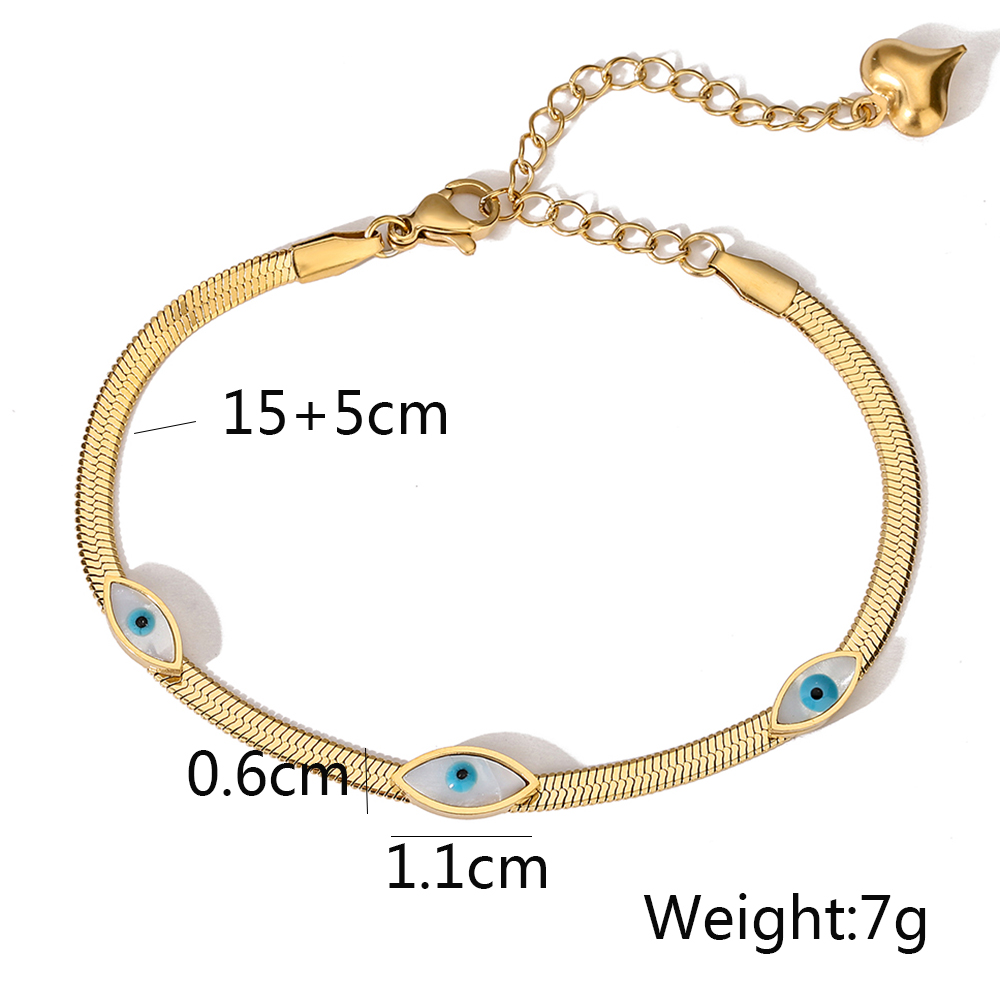 Simple Style Commute Devil'S Eye 304 Stainless Steel 18K Gold Plated Bracelets In Bulk display picture 1