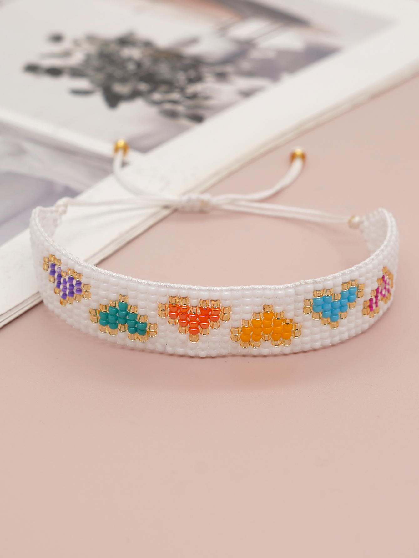 Casual Simple Style Letter Heart Shape Glass Beaded Braid Unisex Bracelets display picture 13