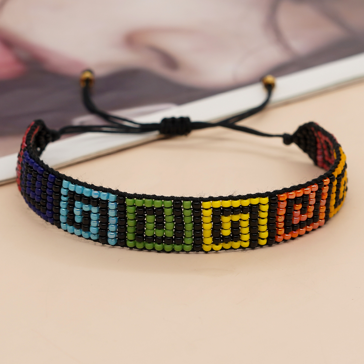 Casual Simple Style Letter Heart Shape Glass Beaded Braid Unisex Bracelets display picture 24