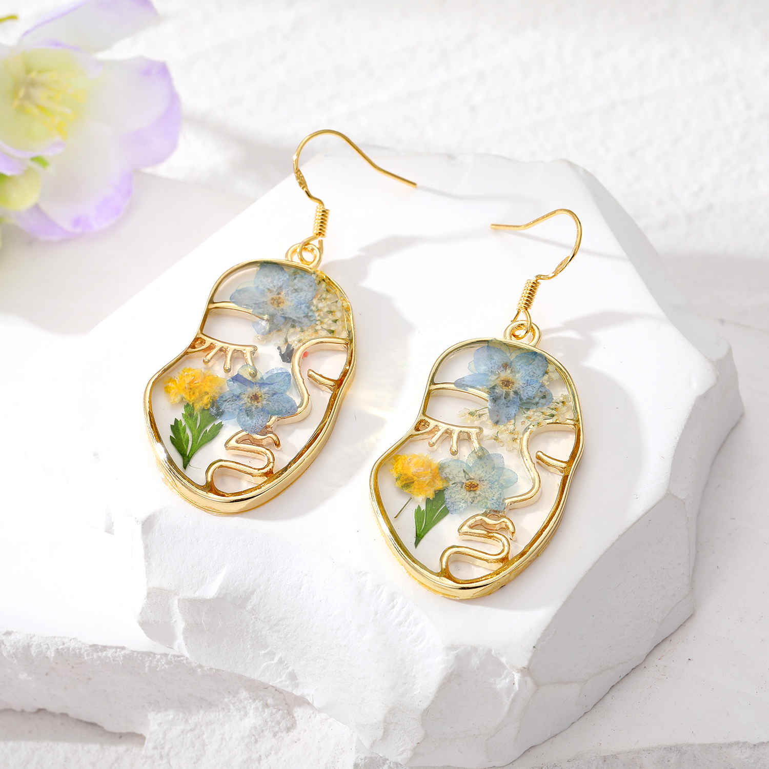 Casual Vacation Simple Style Flower Resin Wholesale Earrings Necklace display picture 3