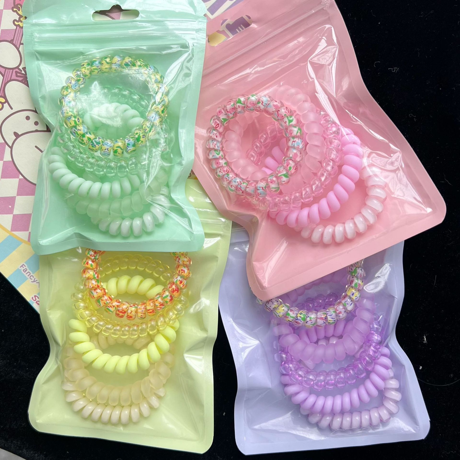 Cute Commute Korean Style Solid Color Plastic Resin Patchwork Hair Tie display picture 2