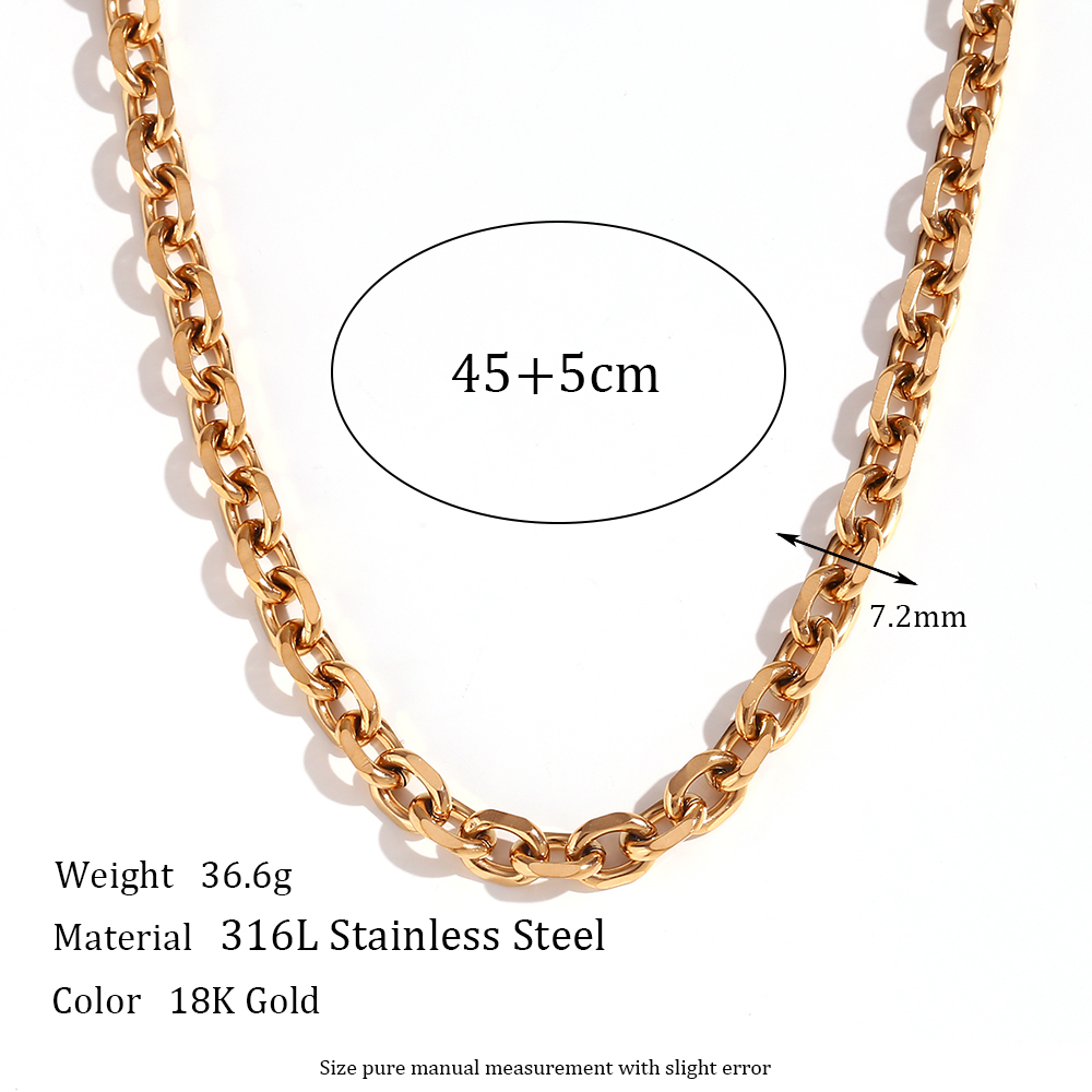 Simple Style Classic Style Solid Color Stainless Steel Plating 18k Gold Plated Necklace display picture 2