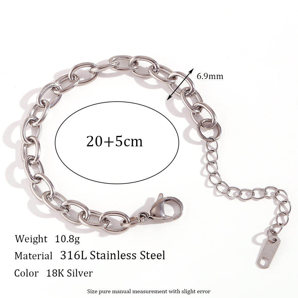 Simple Style Classic Style Oval Stainless Steel Women's Anklet display picture 2