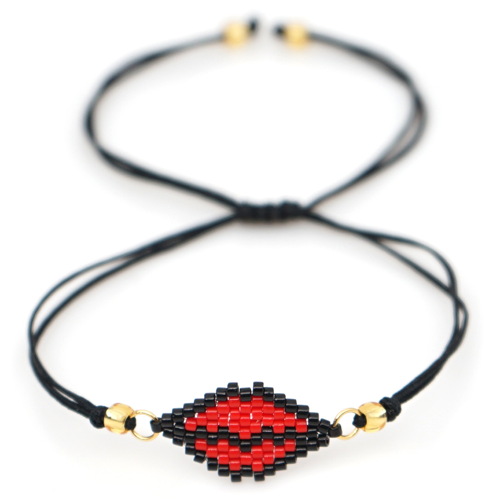 Classic Style Lips Letter Heart Shape Glass Seed Bead Braid Women's Bracelets display picture 47