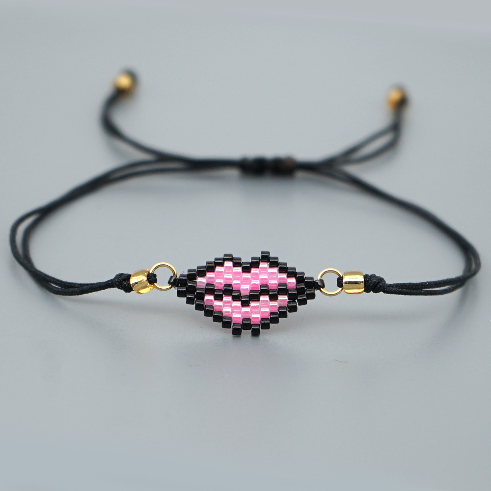 Classic Style Lips Letter Heart Shape Glass Seed Bead Braid Women's Bracelets display picture 20