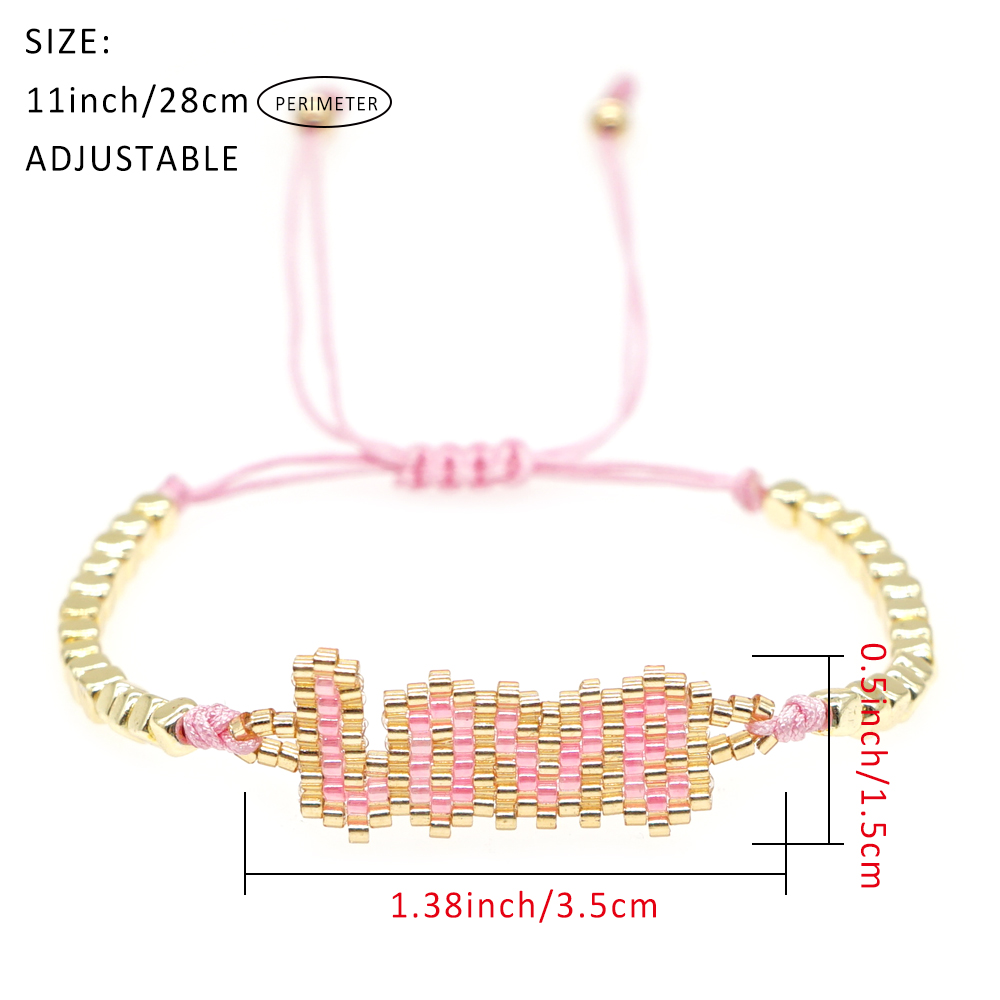 Classic Style Lips Letter Heart Shape Glass Seed Bead Braid Women's Bracelets display picture 30