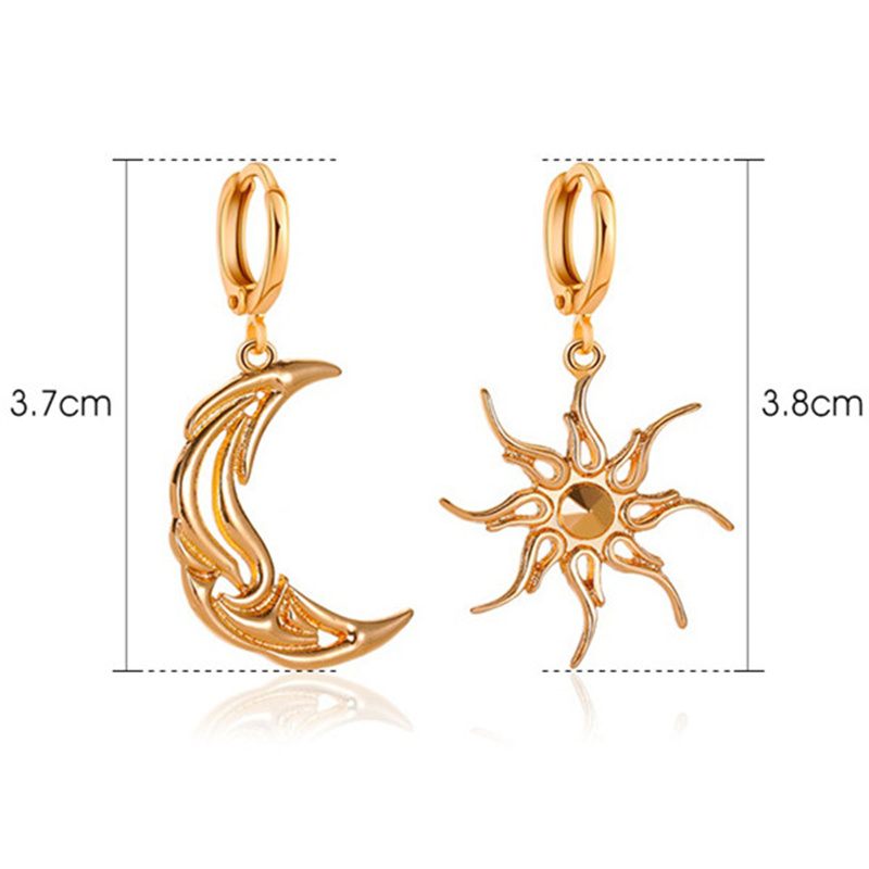 1 Pair Casual Vintage Style Human Face Leaf Heart Shape Plating Hollow Out Inlay Alloy Metal Brass Resin Zircon 18k Gold Plated Gold Plated Silver Plated Earrings display picture 5