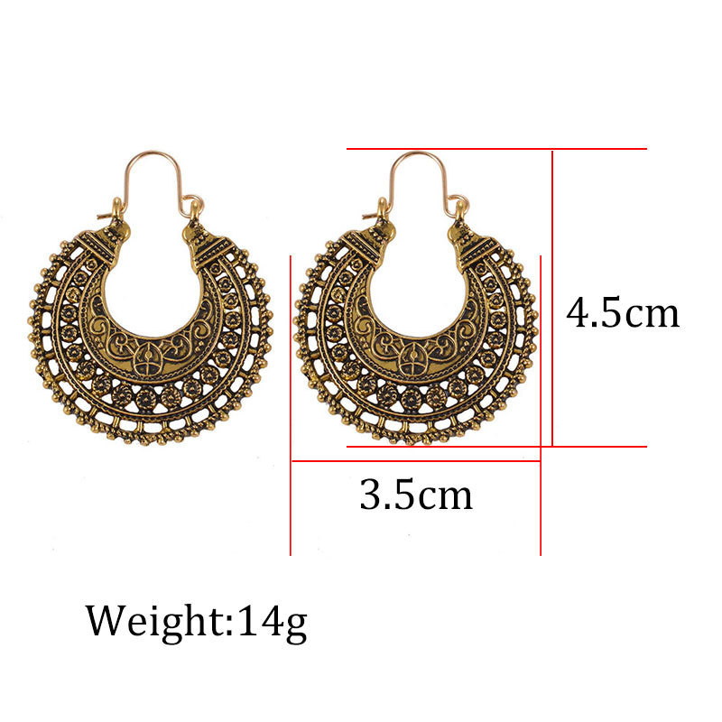 1 Pair Casual Vintage Style Human Face Leaf Heart Shape Plating Hollow Out Inlay Alloy Metal Brass Resin Zircon 18k Gold Plated Gold Plated Silver Plated Earrings display picture 13