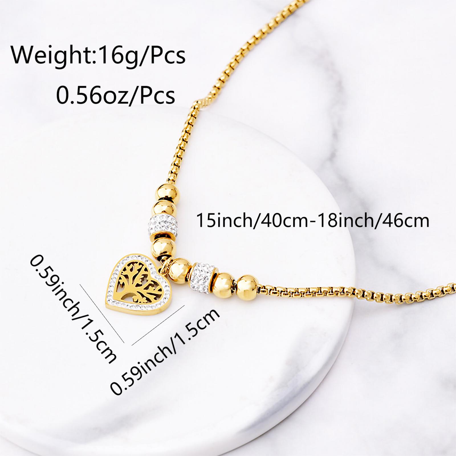 Titanium Steel 18K Gold Plated Casual Vintage Style Plating Hollow Out Inlay Tree Heart Shape Zircon display picture 1