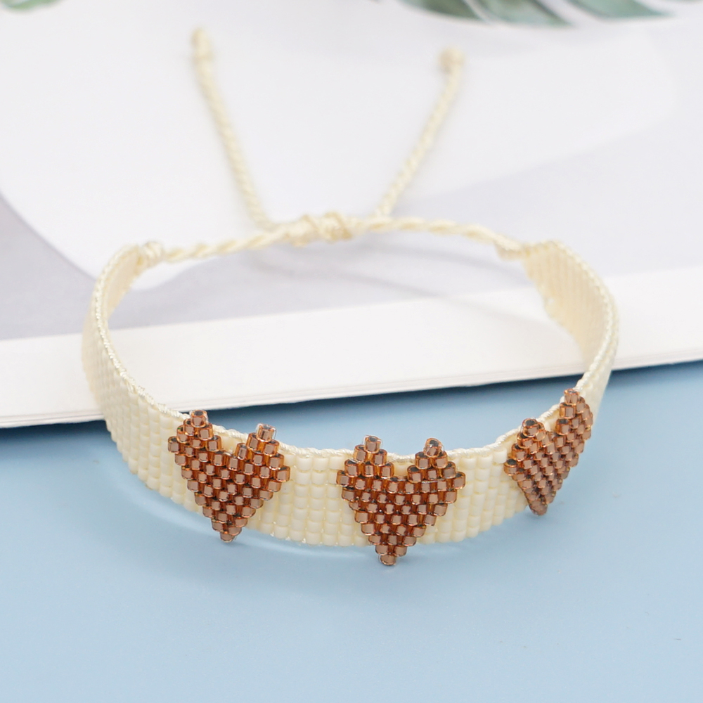 Novelty Heart Shape Eye Glass Beaded Braid Women's Bracelets display picture 15