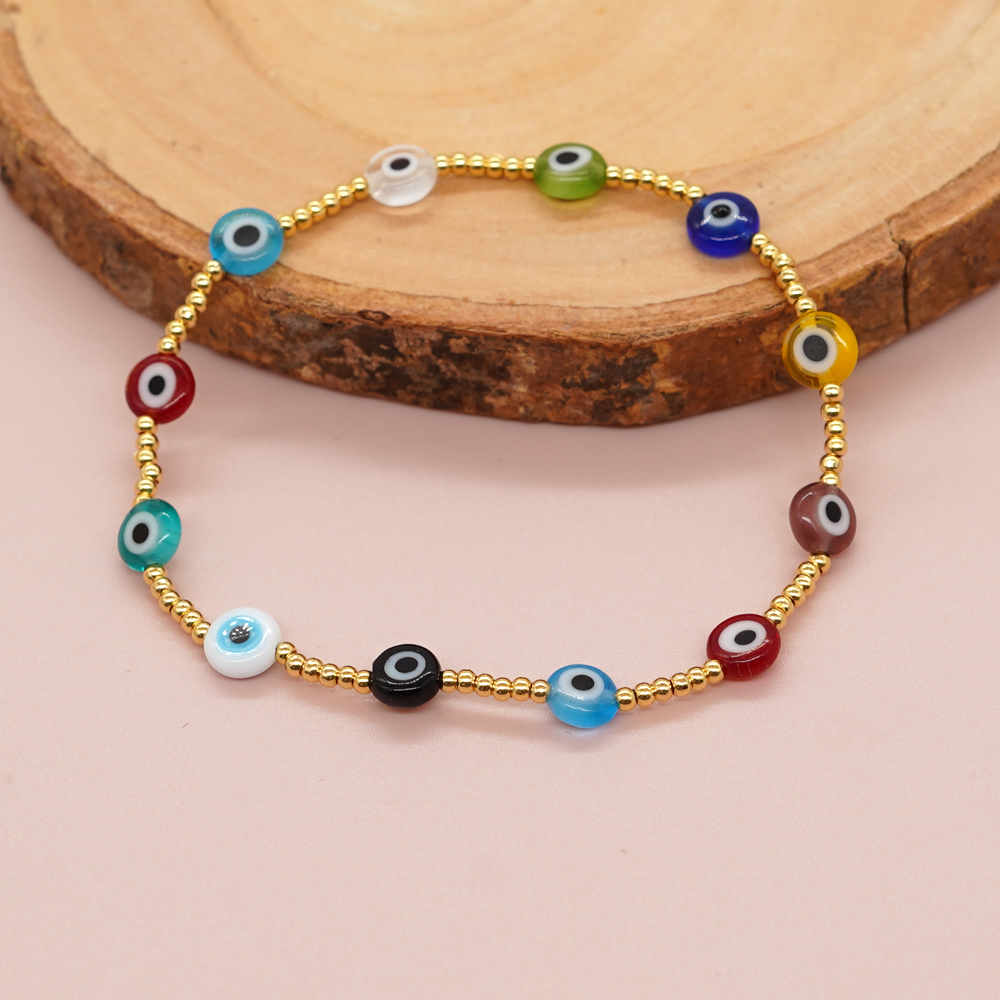 Handmade Devil's Eye Alloy Glass Beaded Unisex Bracelets display picture 4