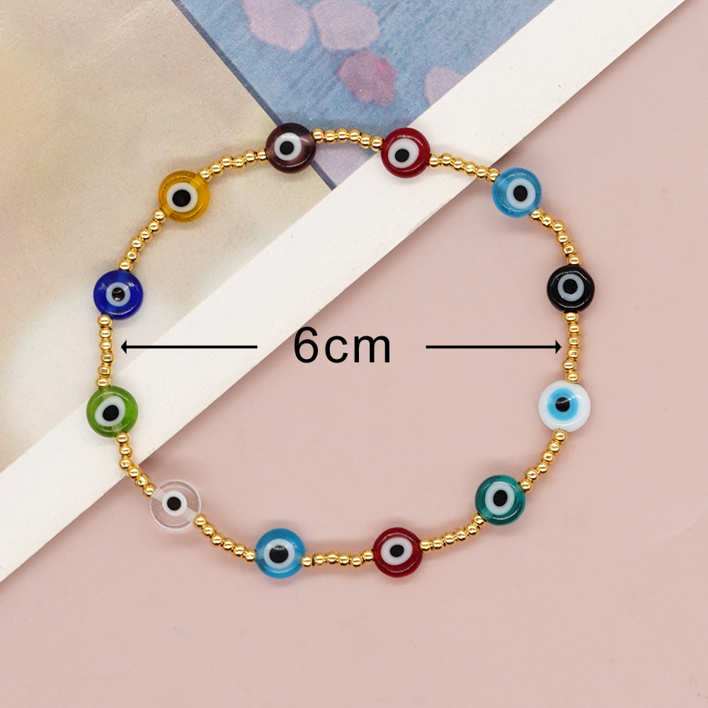 Handmade Devil's Eye Alloy Glass Beaded Unisex Bracelets display picture 5
