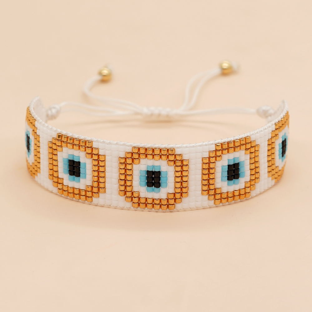 Novelty Heart Shape Eye Glass Beaded Braid Women's Bracelets display picture 28