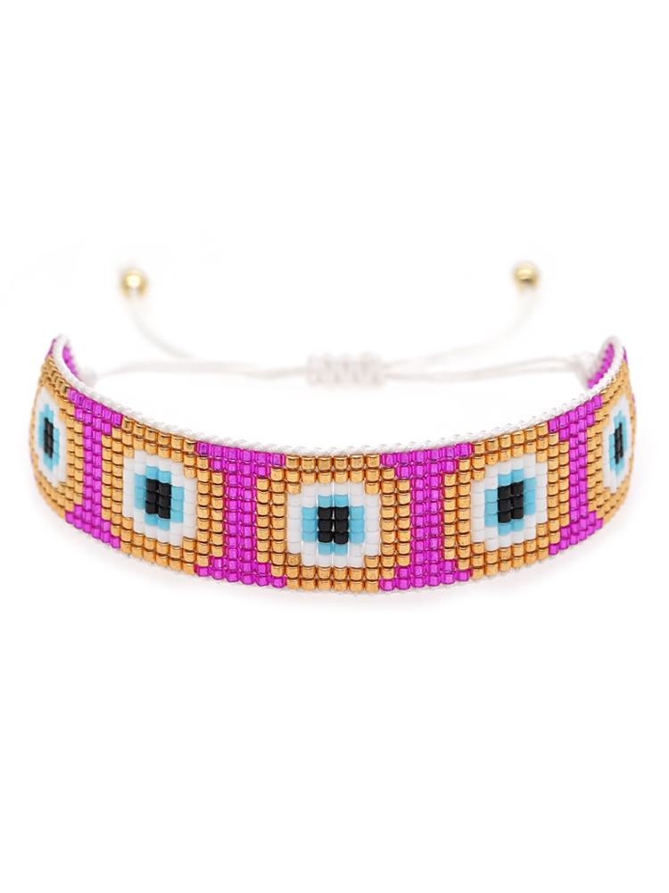 Novelty Heart Shape Eye Glass Beaded Braid Women's Bracelets display picture 31