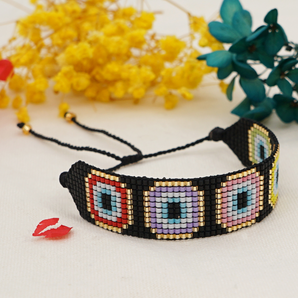 Novelty Heart Shape Eye Glass Beaded Braid Women's Bracelets display picture 36