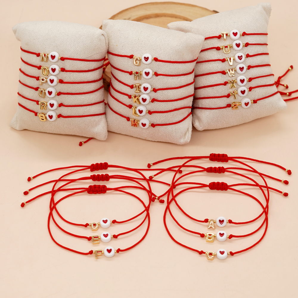 Handmade Heart Shape Arylic Beaded Unisex Bracelets display picture 2