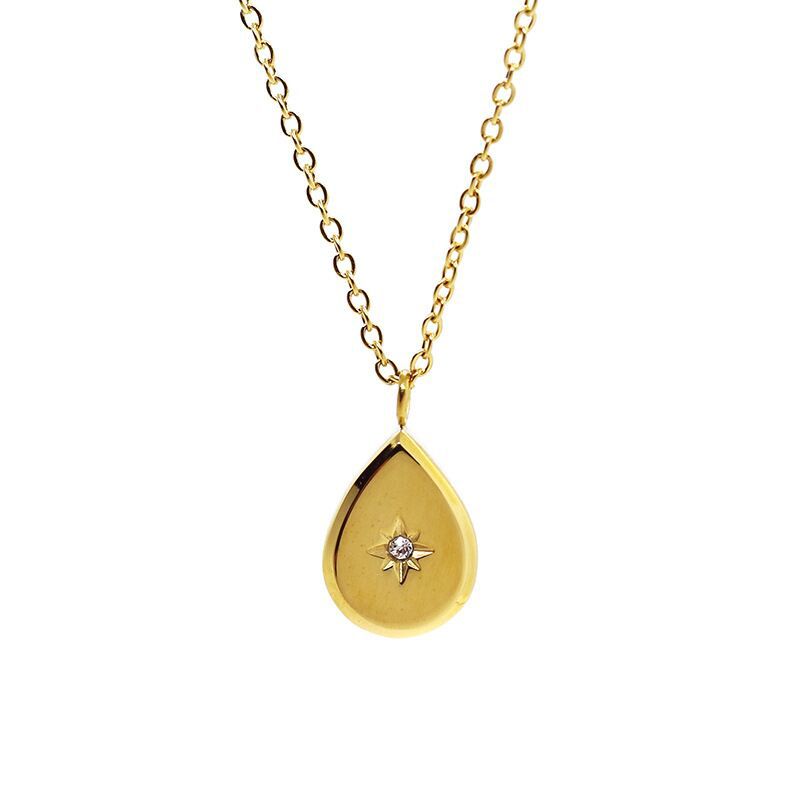 Acero Inoxidable 304 Chapados en oro de 18k Estilo IG Enchapado Embutido Estrella Diamantes De Imitación Artificiales Collar Colgante display picture 5