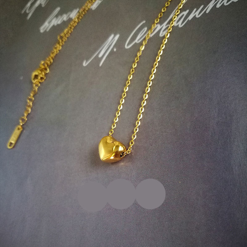 Edelstahl 304 18 Karat Vergoldet IG-Stil Überzug Herzform Halskette Mit Anhänger display picture 1
