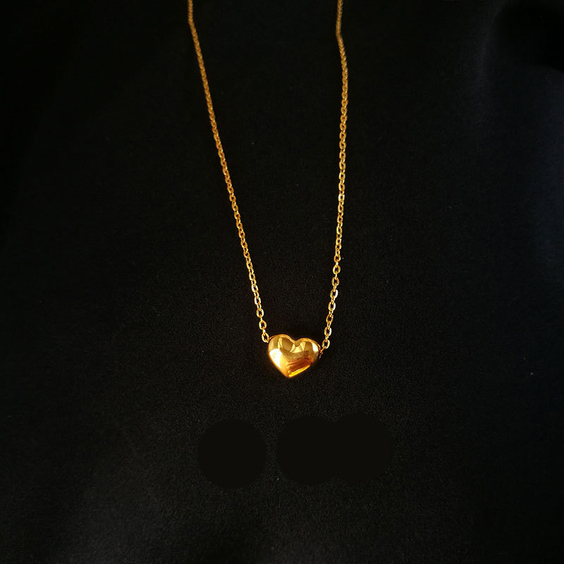 Edelstahl 304 18 Karat Vergoldet IG-Stil Überzug Herzform Halskette Mit Anhänger display picture 3