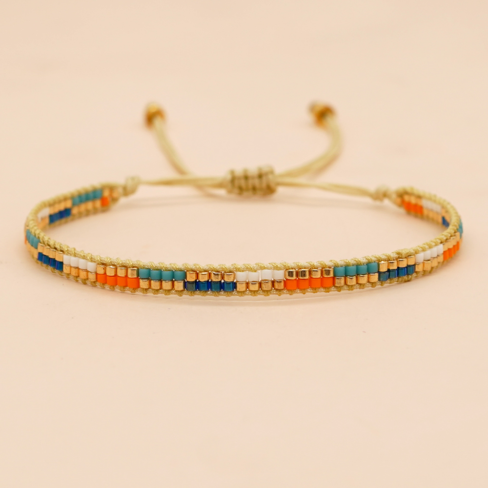 Basic Colorful Glass Braid Woven Belt Women's Bracelets display picture 4