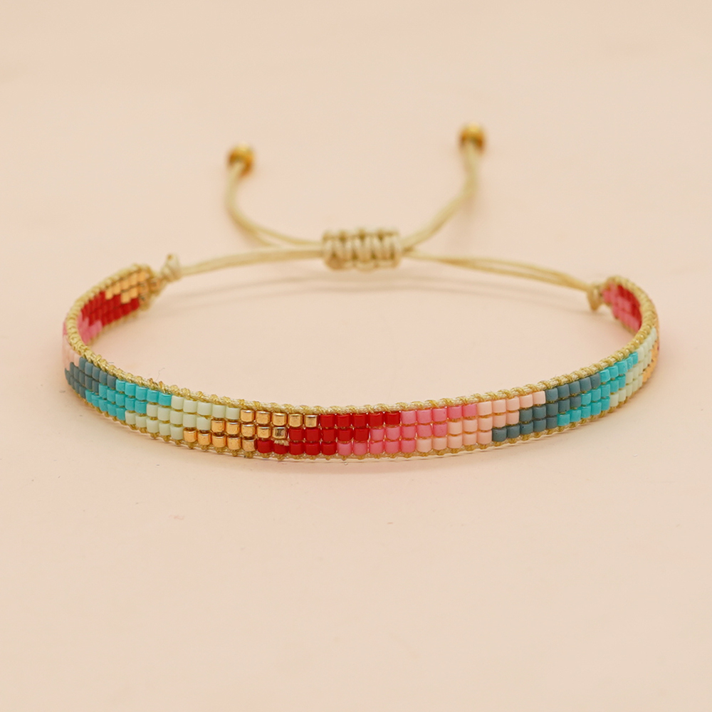 Basic Colorful Glass Braid Woven Belt Women's Bracelets display picture 12