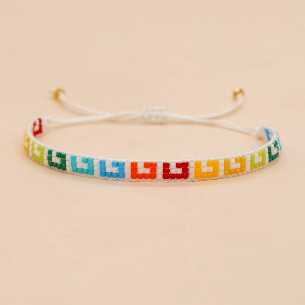 Basic Colorful Glass Braid Woven Belt Women's Bracelets display picture 22