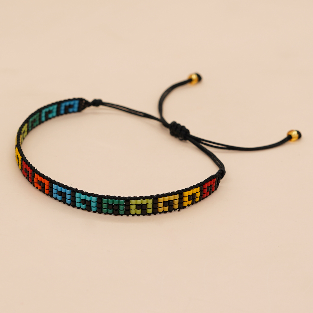 Basic Colorful Glass Braid Woven Belt Women's Bracelets display picture 24