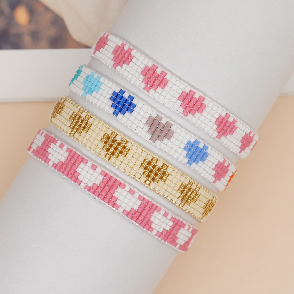 Basic Colorful Glass Braid Woven Belt Women's Bracelets display picture 30