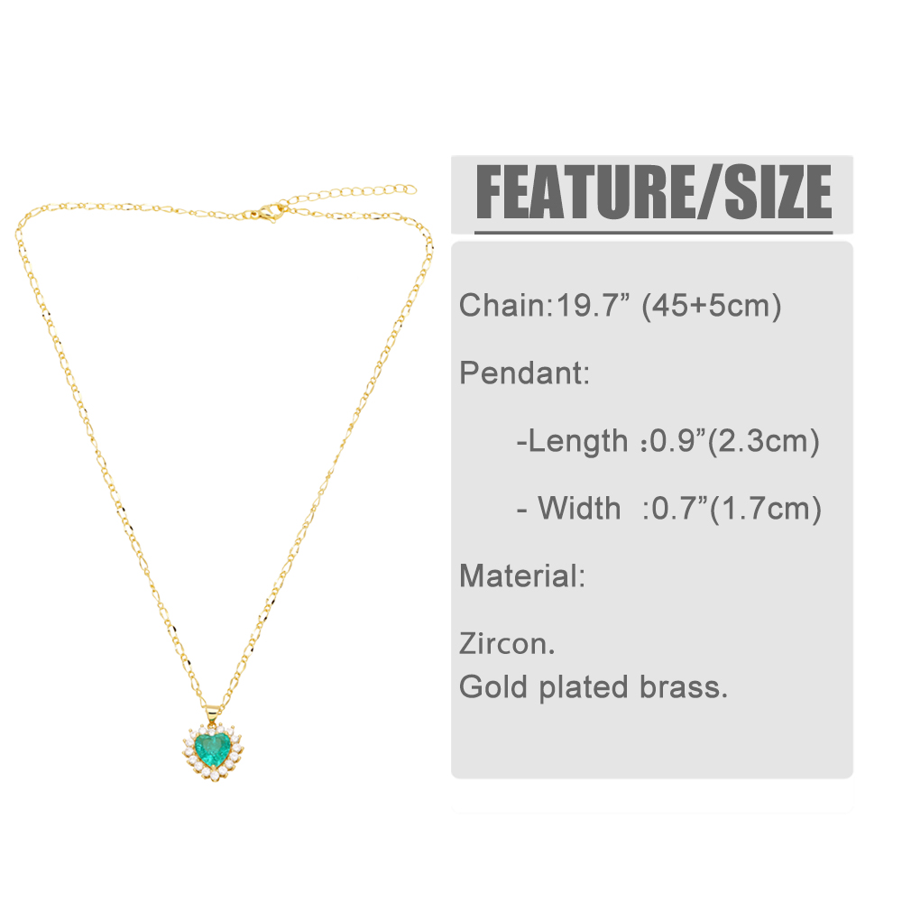 Fashion Simple Style Heart Shape Copper Plating Inlay Zircon 18k Gold Plated Necklace display picture 1