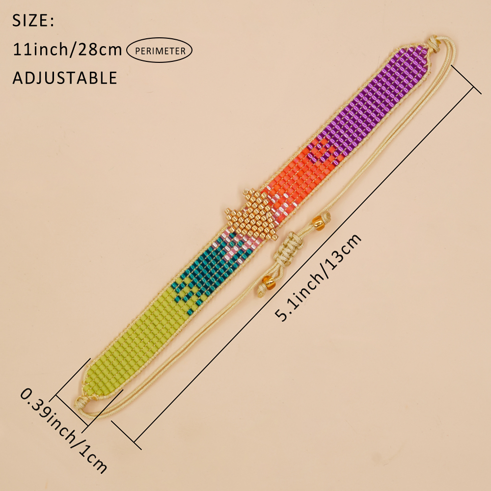 Ethnic Style Gradient Color Heart Shape Glass Wholesale Bracelets display picture 8