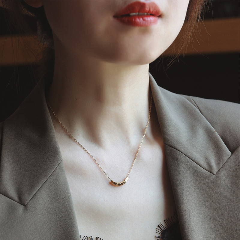 304 Stainless Steel 18K Gold Plated Vintage Style Plating Solid Color Necklace display picture 3