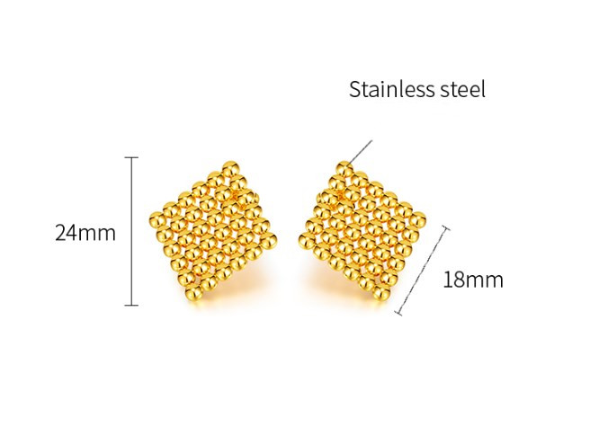 1 Pair Simple Style Square Stainless Steel Ear Studs display picture 12