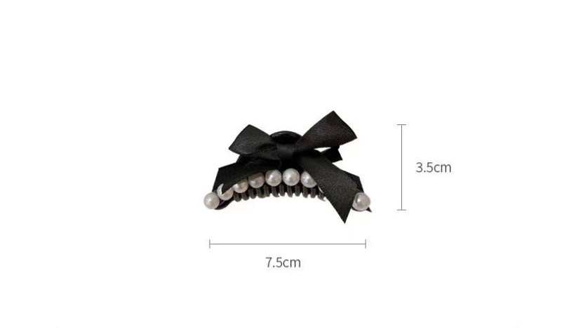 Vintage Style Simple Style Bow Knot Arylic Cloth Ribbon Patchwork Inlay Pearl Hair Claws display picture 6