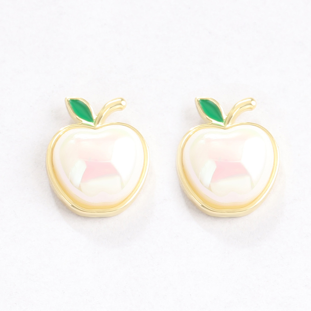Fairy Style Korean Style Apple Alloy Inlay Artificial Pearls Shell Women's Ear Studs display picture 2
