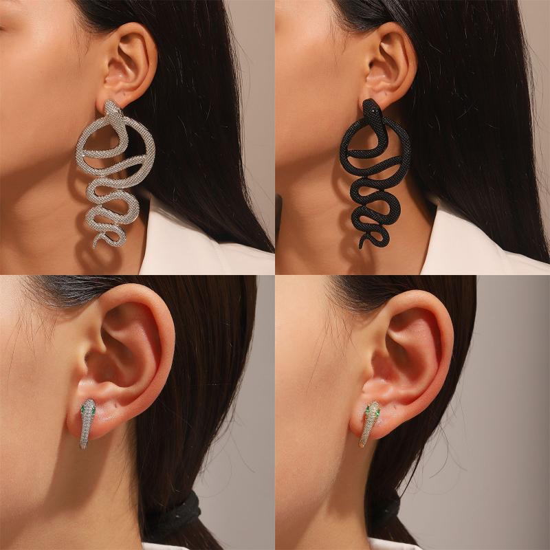 Hip-hop Punk Streetwear Heart Shape Snake Dragon Alloy Metal Copper Plating 18k Gold Plated Gold Plated Silver Plated Women's Ear Clips display picture 2