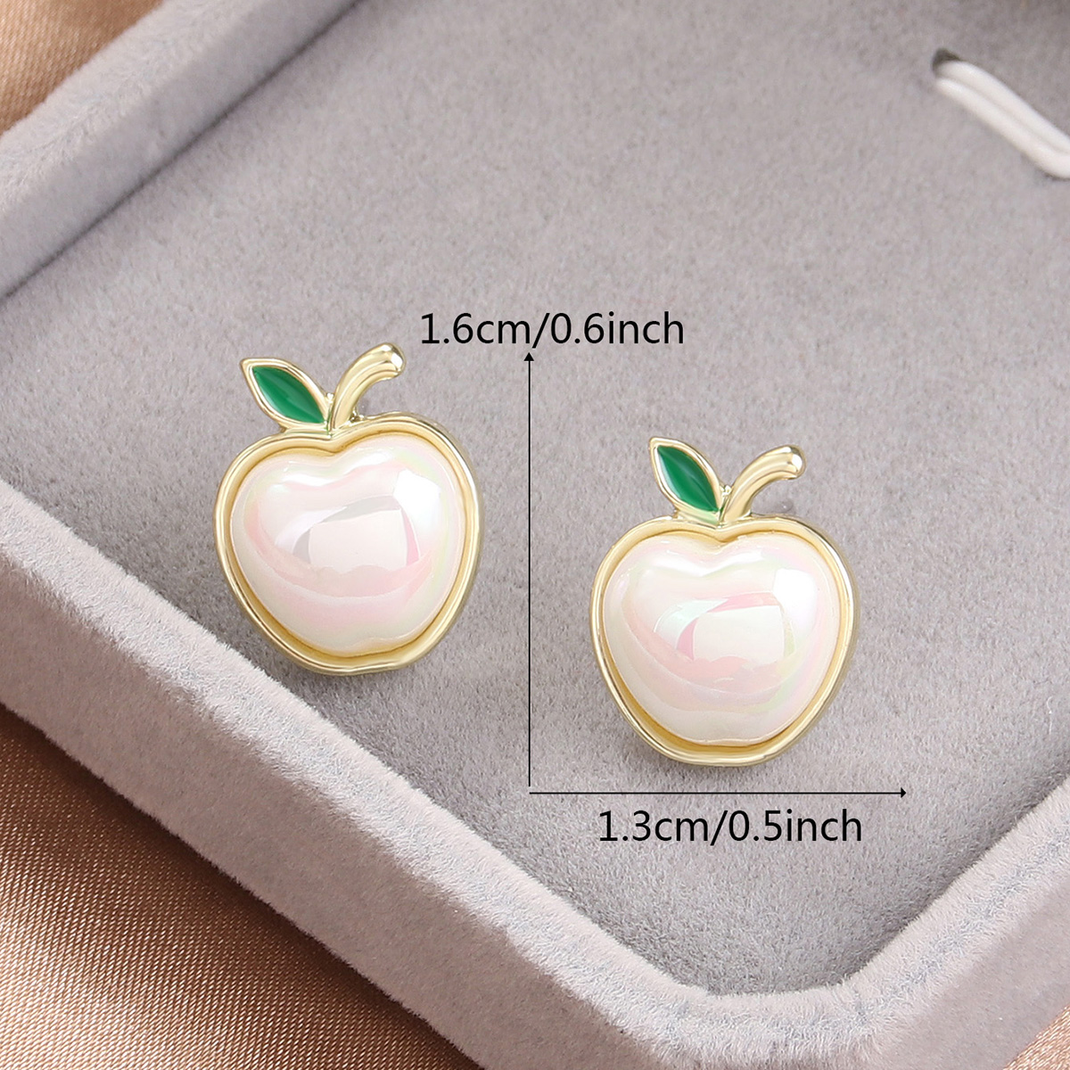 Fairy Style Korean Style Apple Alloy Inlay Artificial Pearls Shell Women's Ear Studs display picture 1