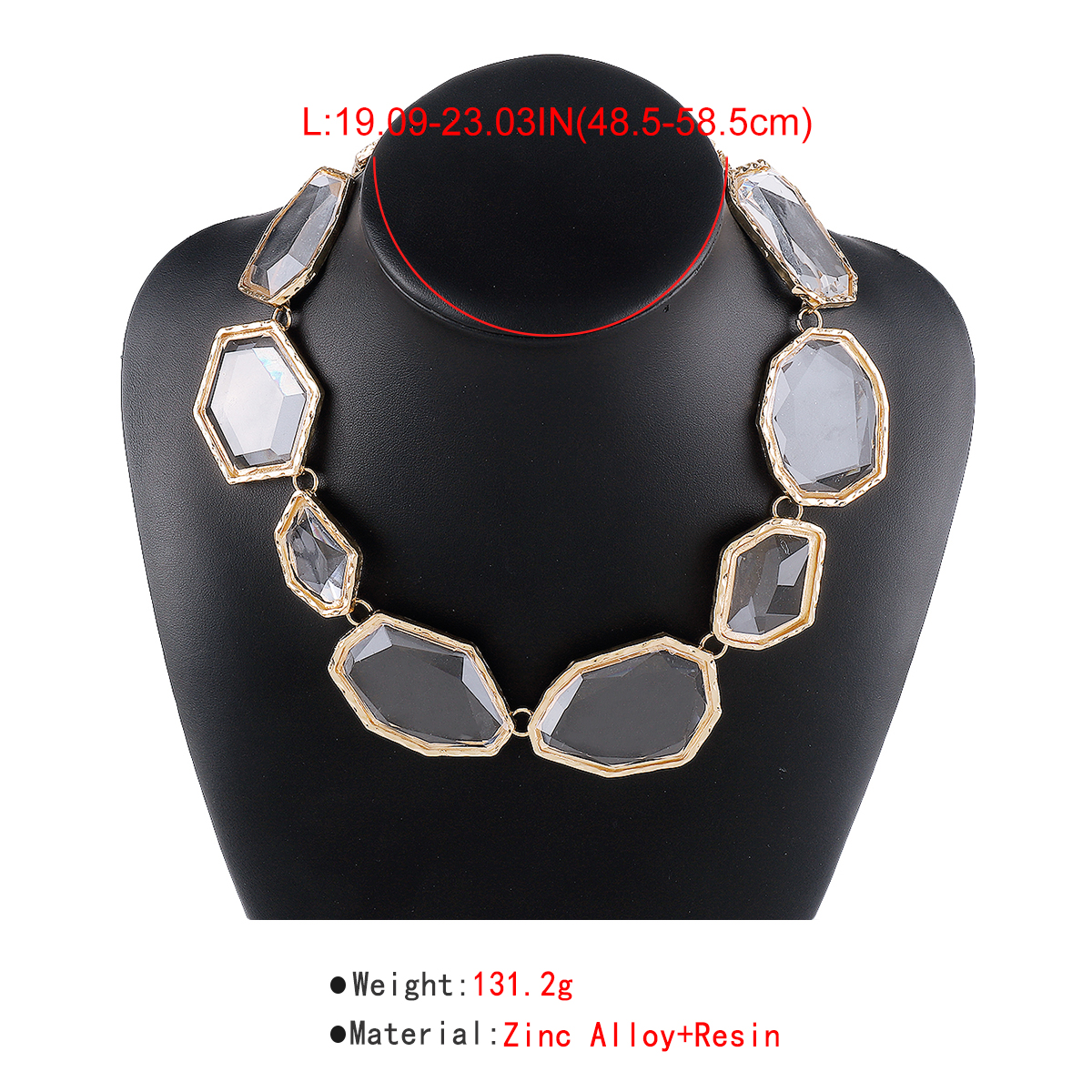 Exagéré Vacances Couleur Unie Géométrique Alliage Placage Transparent Incruster Résine Femmes Collier display picture 17