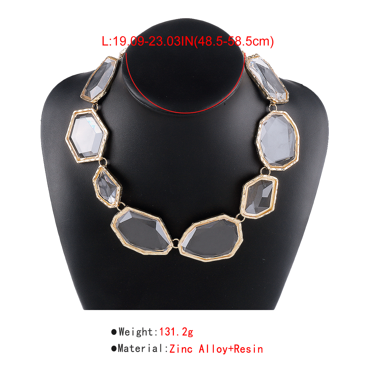 Exaggerated Vacation Solid Color Geometric Alloy Plating Transparent Inlay Resin Women's Necklace display picture 17