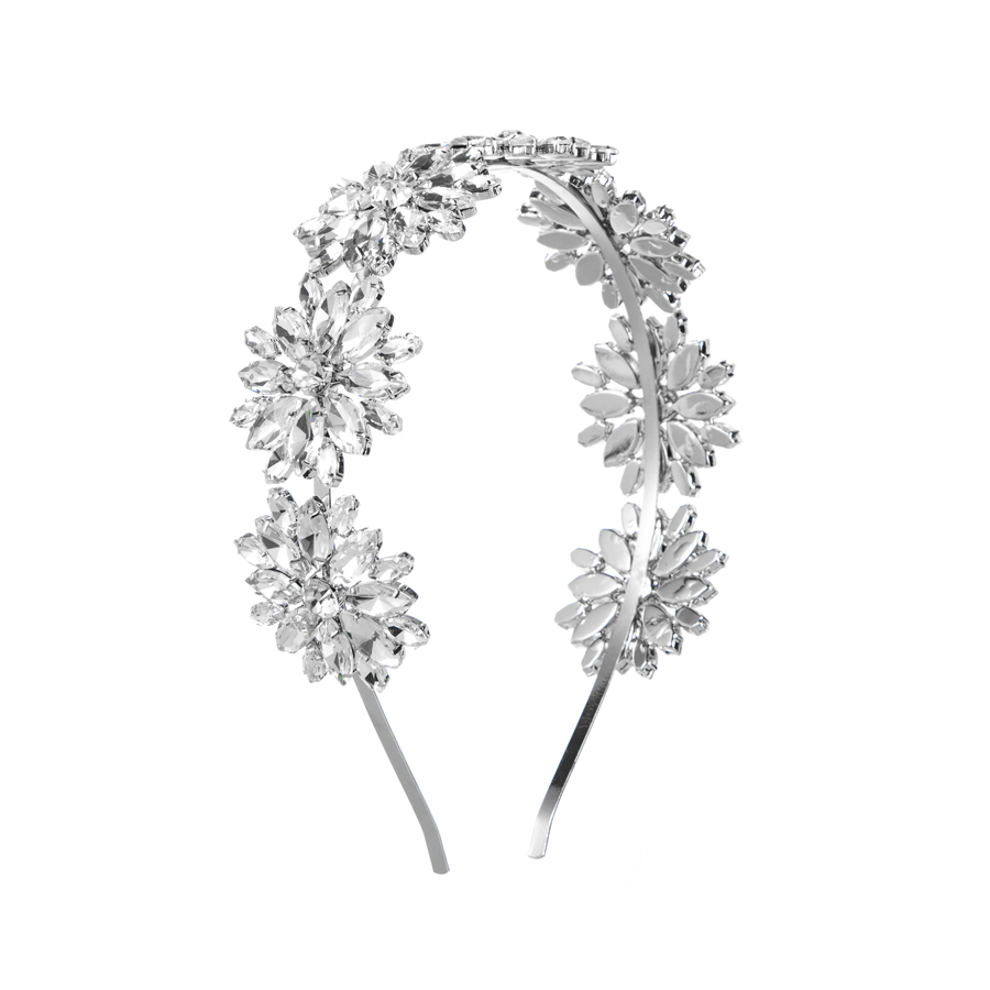 Glam Luxurious Flower Alloy Inlay Rhinestones Hair Band display picture 5