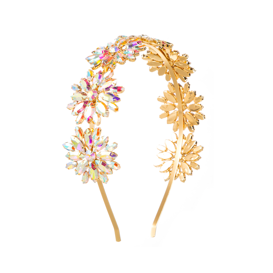 Glam Luxurious Flower Alloy Inlay Rhinestones Hair Band display picture 8