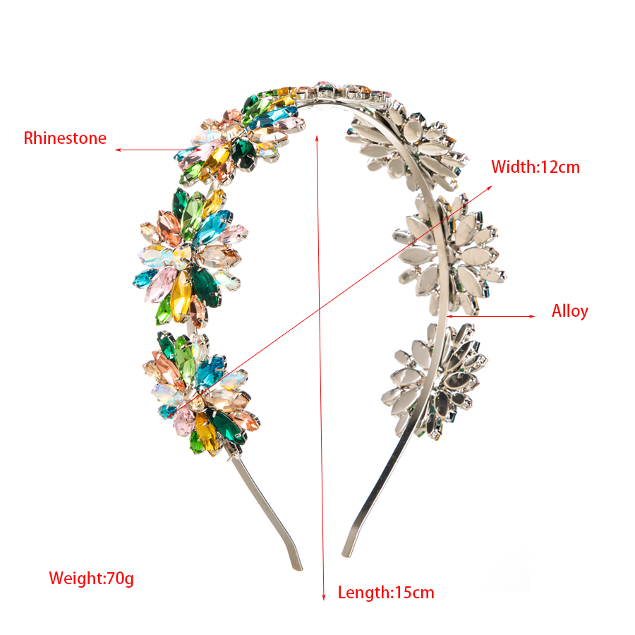 Glam Luxurious Flower Alloy Inlay Rhinestones Hair Band display picture 1