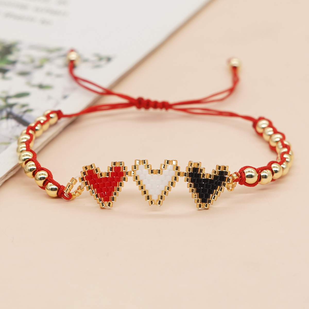 Bohemian Devil's Eye Heart Shape Flower Glass Rope Braid Women's Bracelets display picture 21