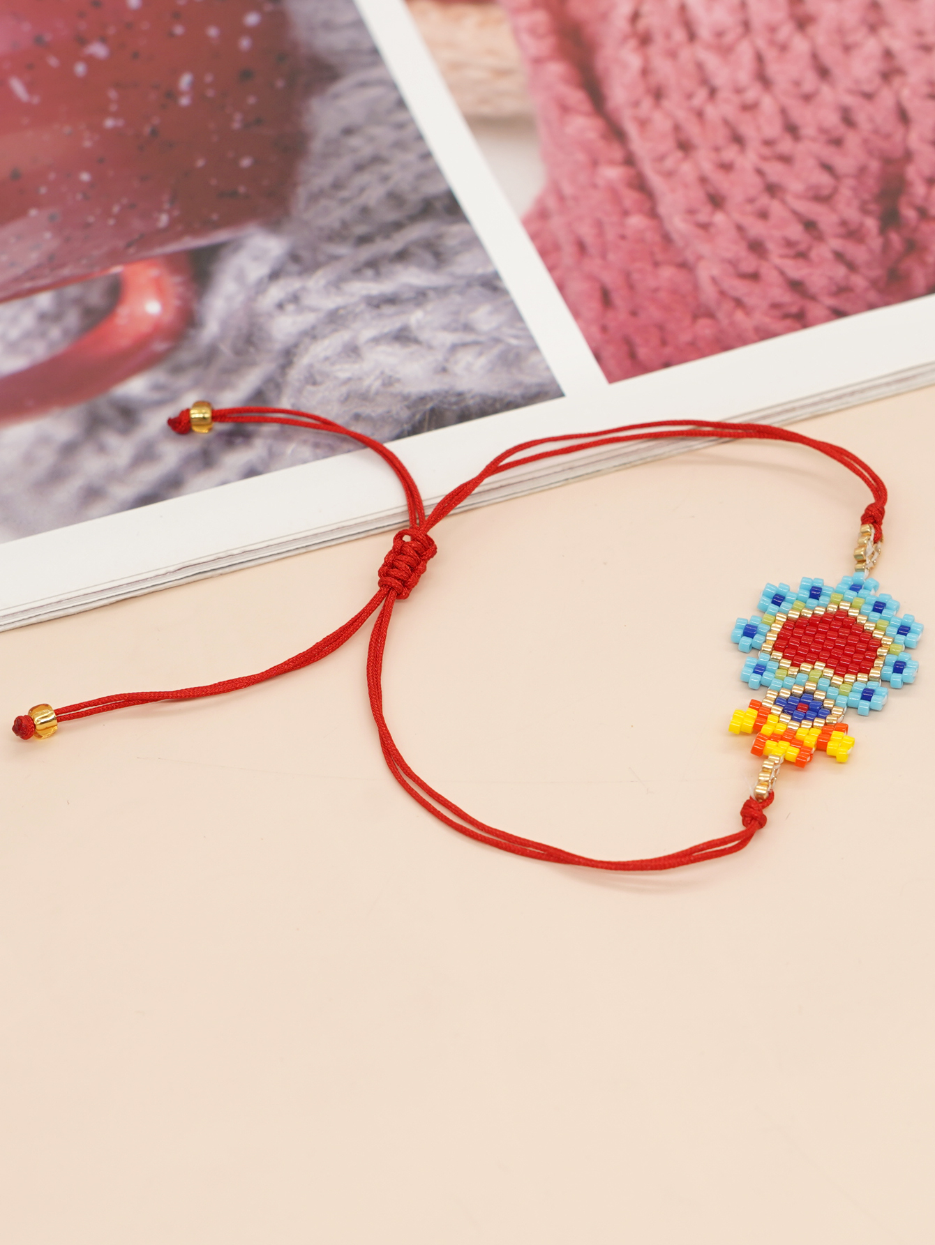 Bohemian Devil's Eye Heart Shape Flower Glass Rope Braid Women's Bracelets display picture 52