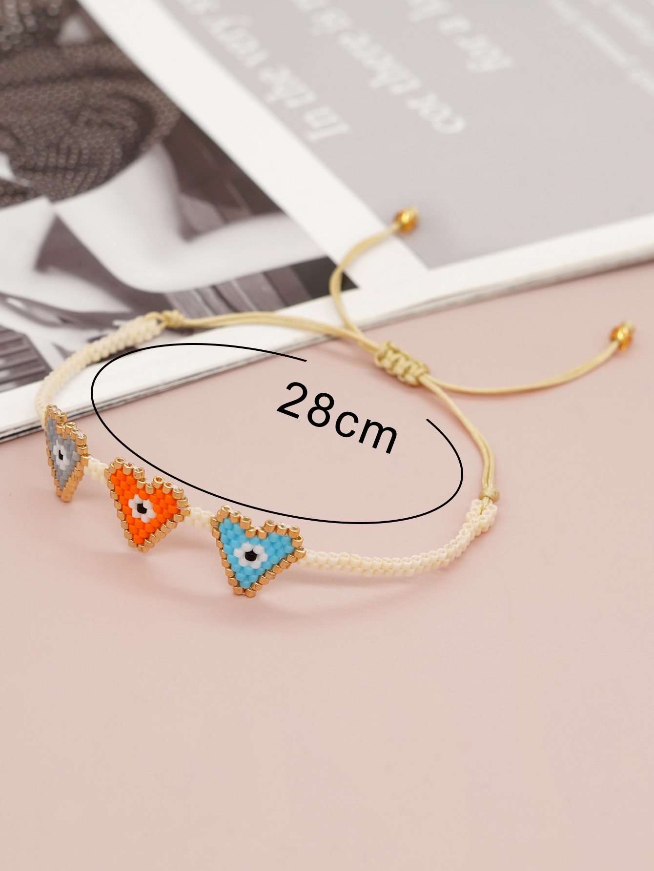 Bohemian Devil's Eye Heart Shape Flower Glass Rope Braid Women's Bracelets display picture 60